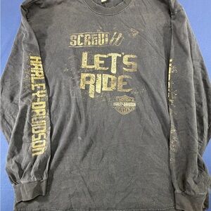Harley-Davidson Gray and Gold Long Sleeve Tee